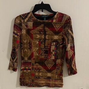 Ralph Lauren Multicolor Geometric Top
